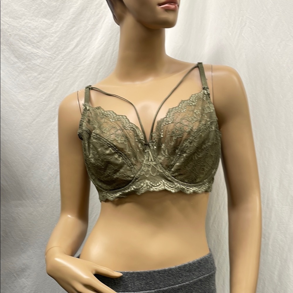 Women's Lace Bralette in Olive Green